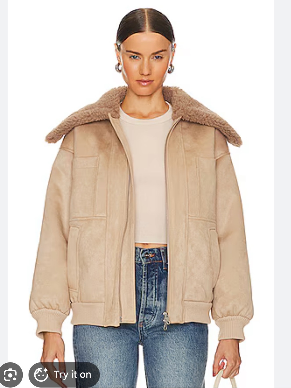 Song of Style Debika Bomber Jacket in Beige